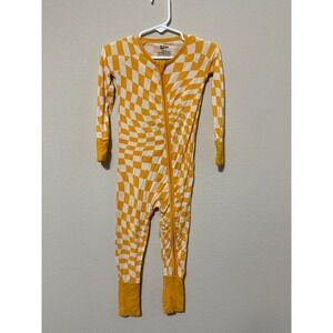 Drem Big Little Co. Yellow Checkerboard Bamboo Zippy 12-18 Months Play Condition